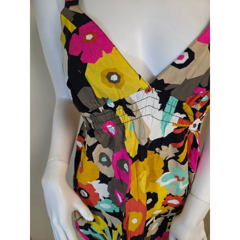 Roxy Womens Floral Babydoll Camisole Top Black Multi Color V-Neck Small - Picture 6 of 10